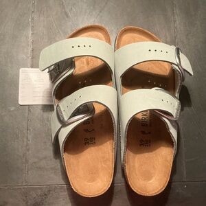 Birkenstock Big Buckle Arizona Sandals in sage green EU39